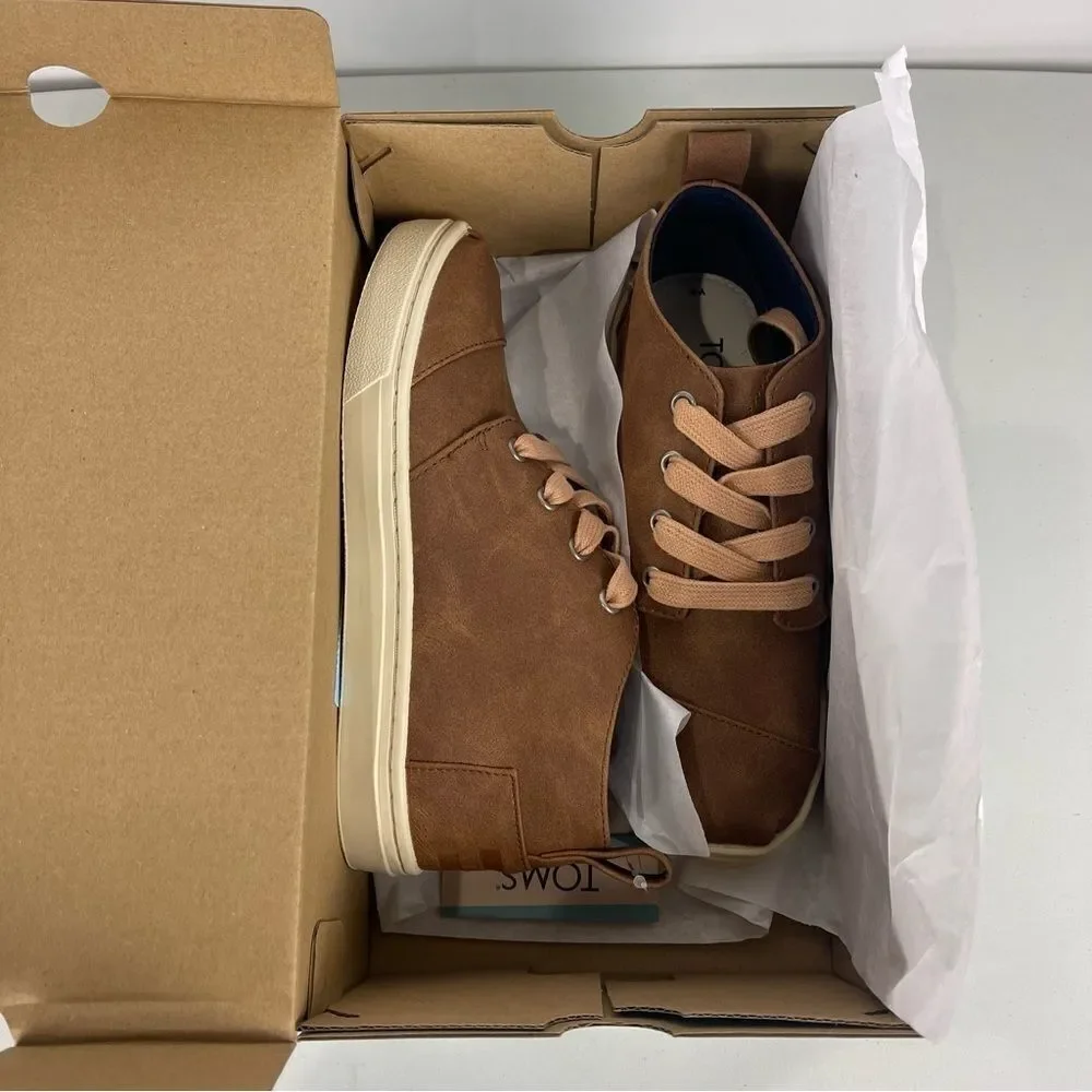 NEW TOMS Botas Cupsole Toffee Microsuede Sneakers Size 3 Youth Boys